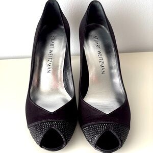 Stuart Weitzman Marvel Women Shoes Jeweled Peep Toe Pumps size 6M